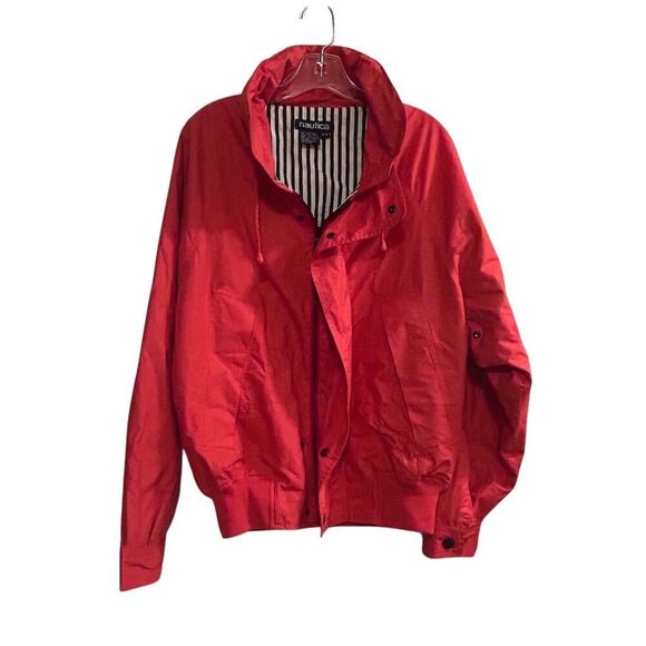 Vintage Nautica Women's Hooded Striped Jacket Red Size M Spring - Picture 14 of 16